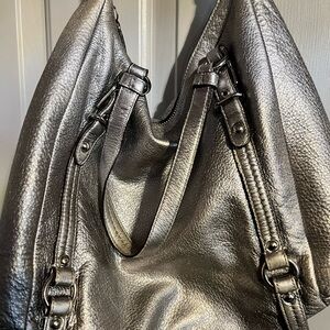 Coach alexandra Metallic Silver Hobo Shoulder Bag